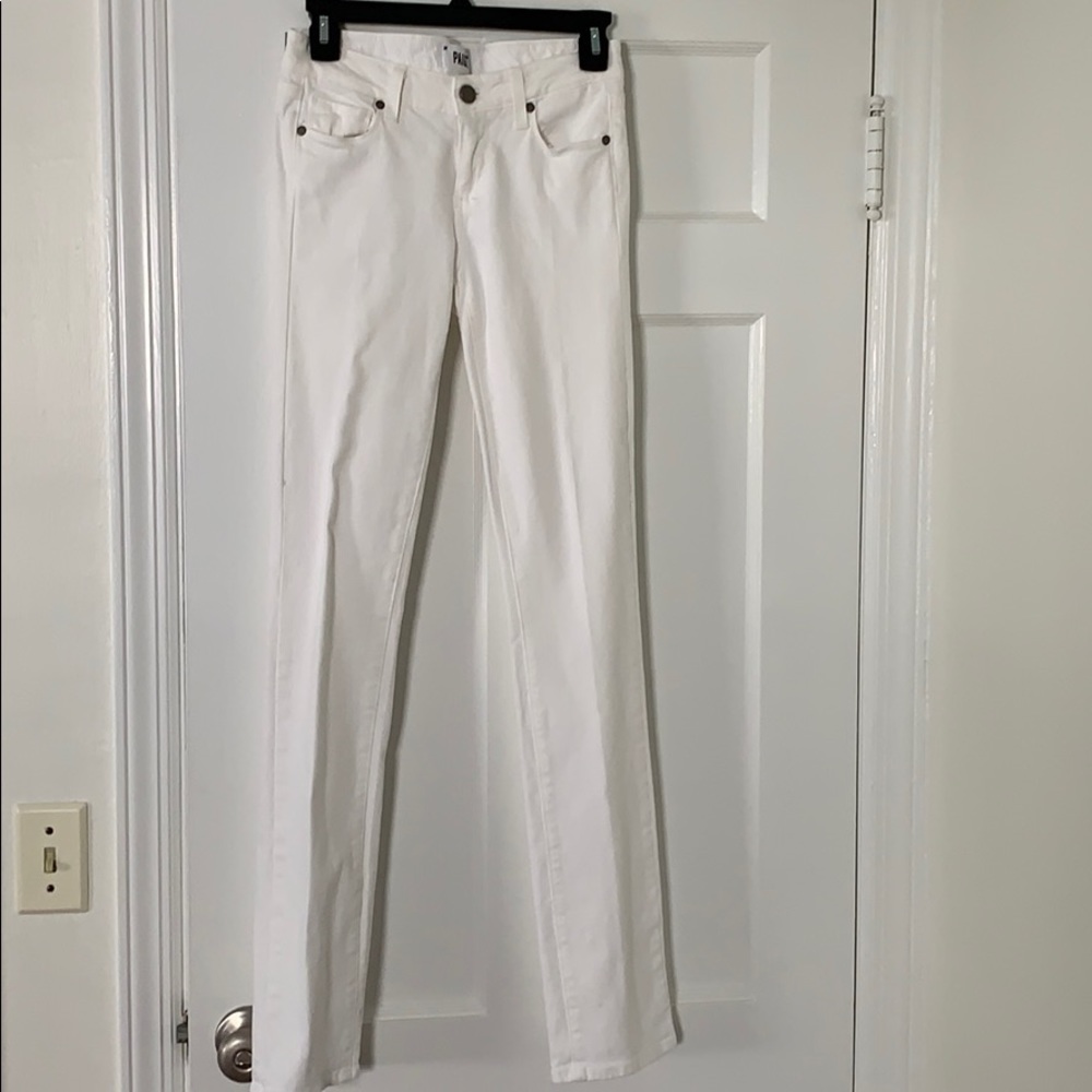 Paige Skyline Straight White Jeans